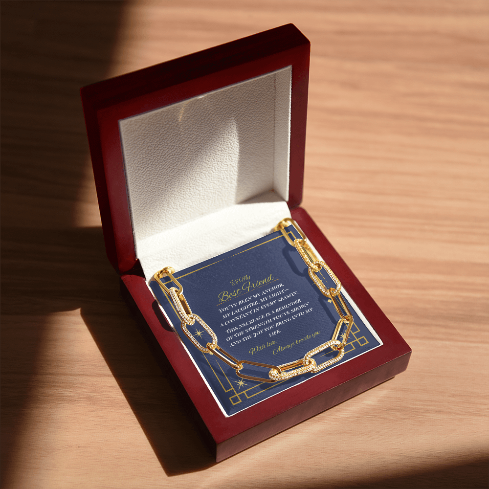 To My Best Friend – Gold Paperclip Chain Necklace – Meaningful Gift of Friendship