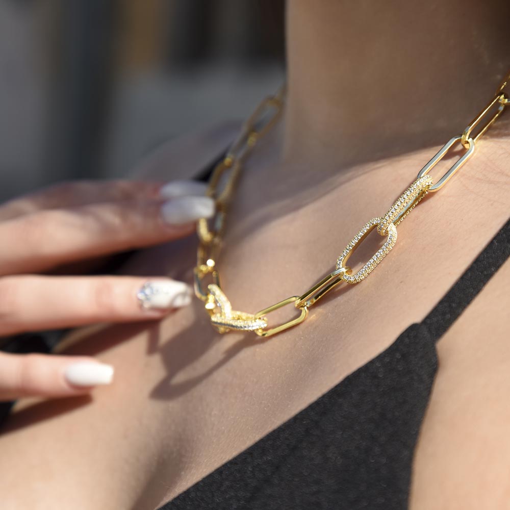 For The Boss Lady – Gold Paperclip Chain Necklace – Empowering Gift for Wife, Girlfriend, or Entrepreneur