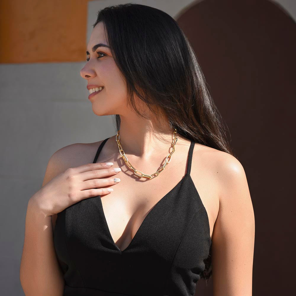 To My Beloved – Paperclip Chain Necklace in 14k Gold Finish– Elegant Gift for Partner or Spouse