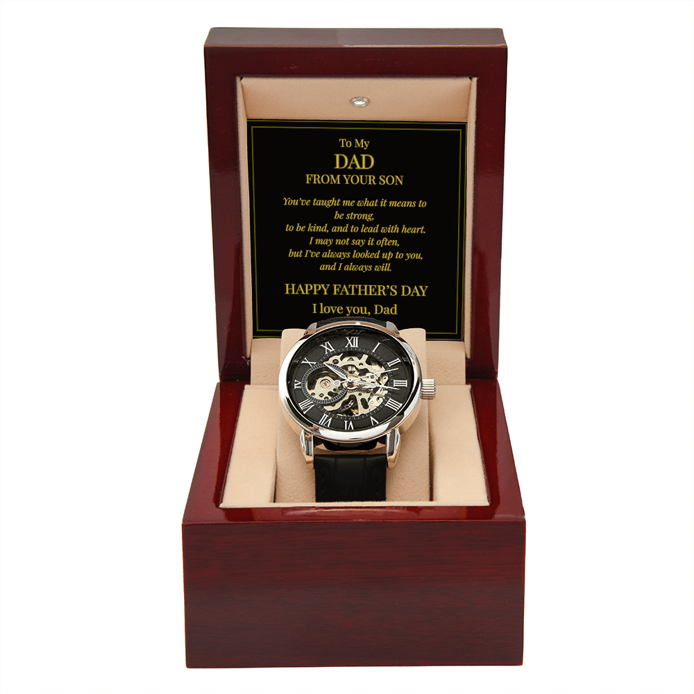 To My Dad – Openwork Watch with Message Card from Son | Father's Day Gift