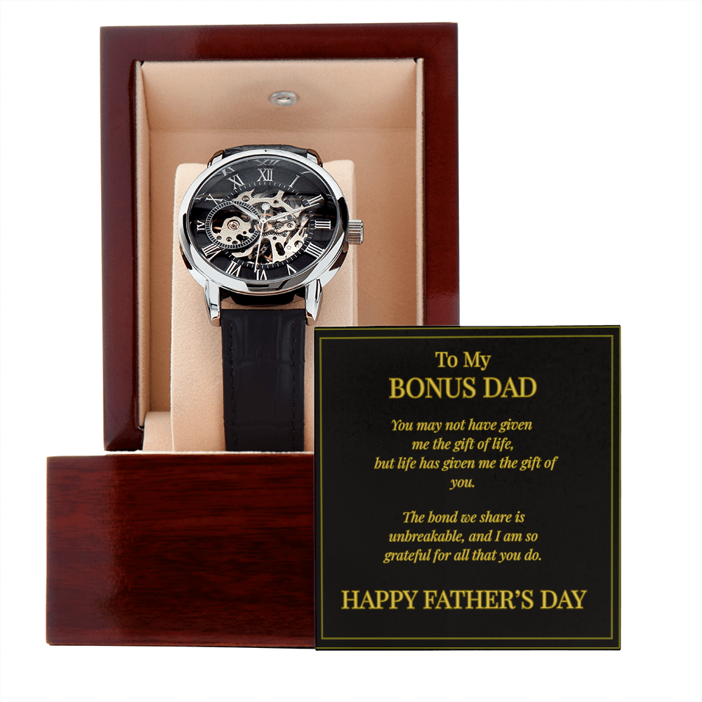 To My Dad – Openwork Watch with Heartfelt Message Card from Daughter | Father's Day Gift