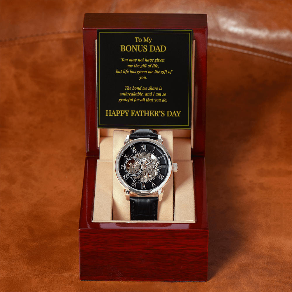 To My Dad – Openwork Watch with Heartfelt Message Card from Daughter | Father's Day Gift