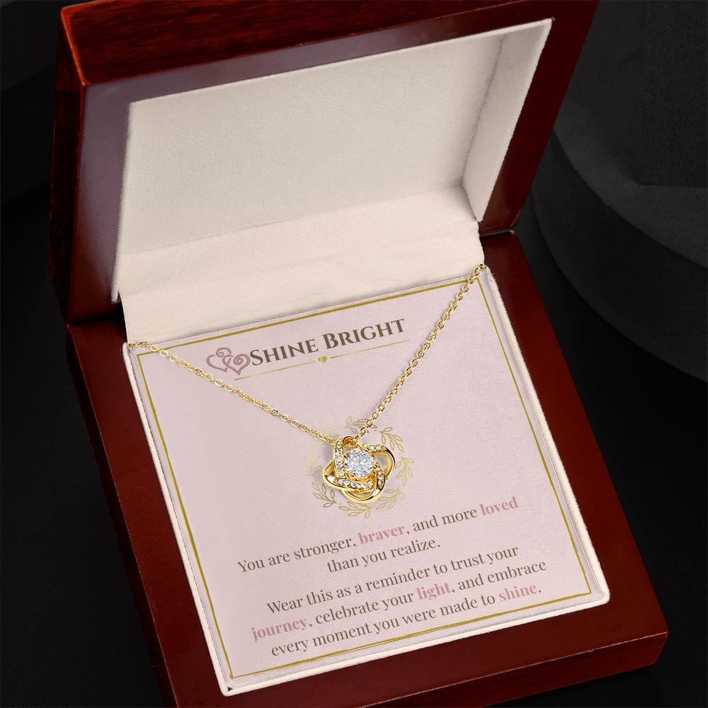 Shine Bright Empowerment Necklace – Gift for Self-Love & Encouragement, Adjustable Gold or Silver, Sparkling CZ Pendant