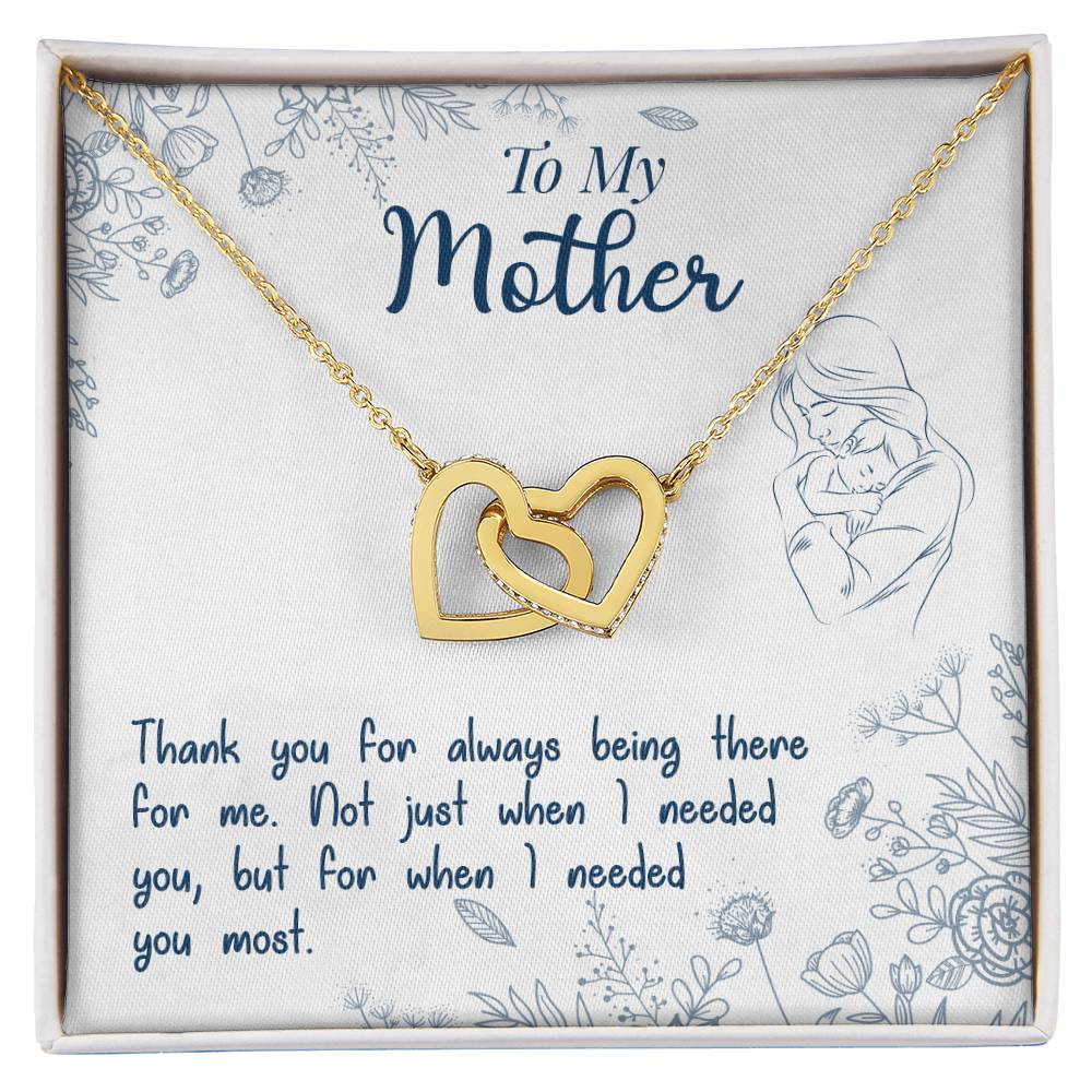 To My Mother – Thank You for Always Being There | Interlocking Hearts Necklace with Gift Box