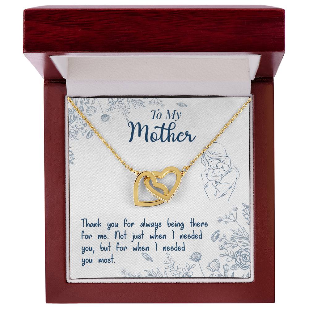 To My Mother – Thank You for Always Being There | Interlocking Hearts Necklace with Gift Box