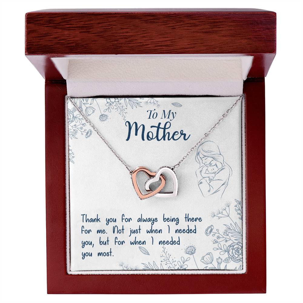 To My Mother – Thank You for Always Being There | Interlocking Hearts Necklace with Gift Box