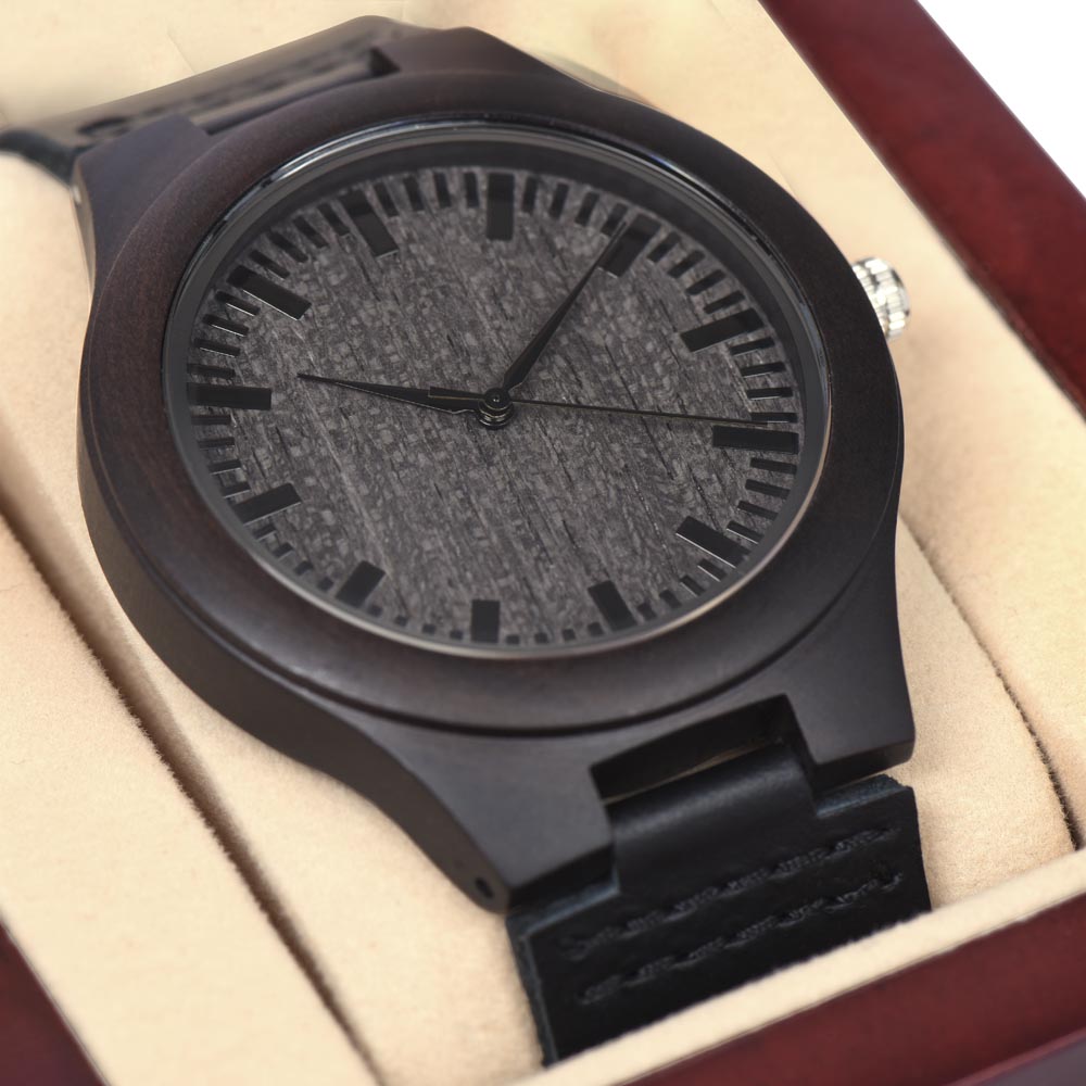 To My Dad – Wooden Watch with Message Card | Rustic Father's Day Gift from Son