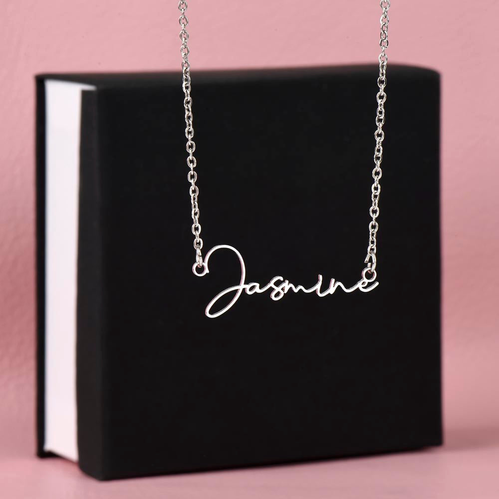 To My Daughter – Personalized Signature Name Necklace with Message Card | Gift from Mom
