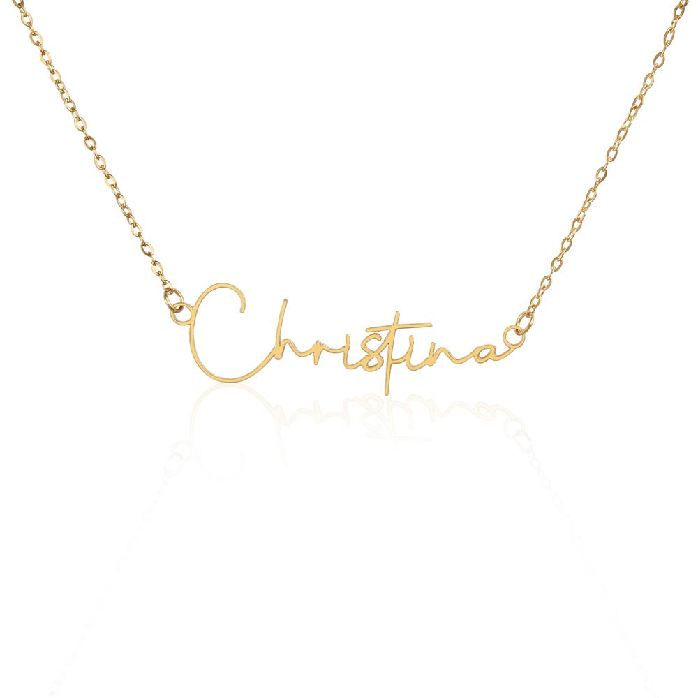 To My Daughter – Personalized Signature Name Necklace with Message Card | Gift from Mom
