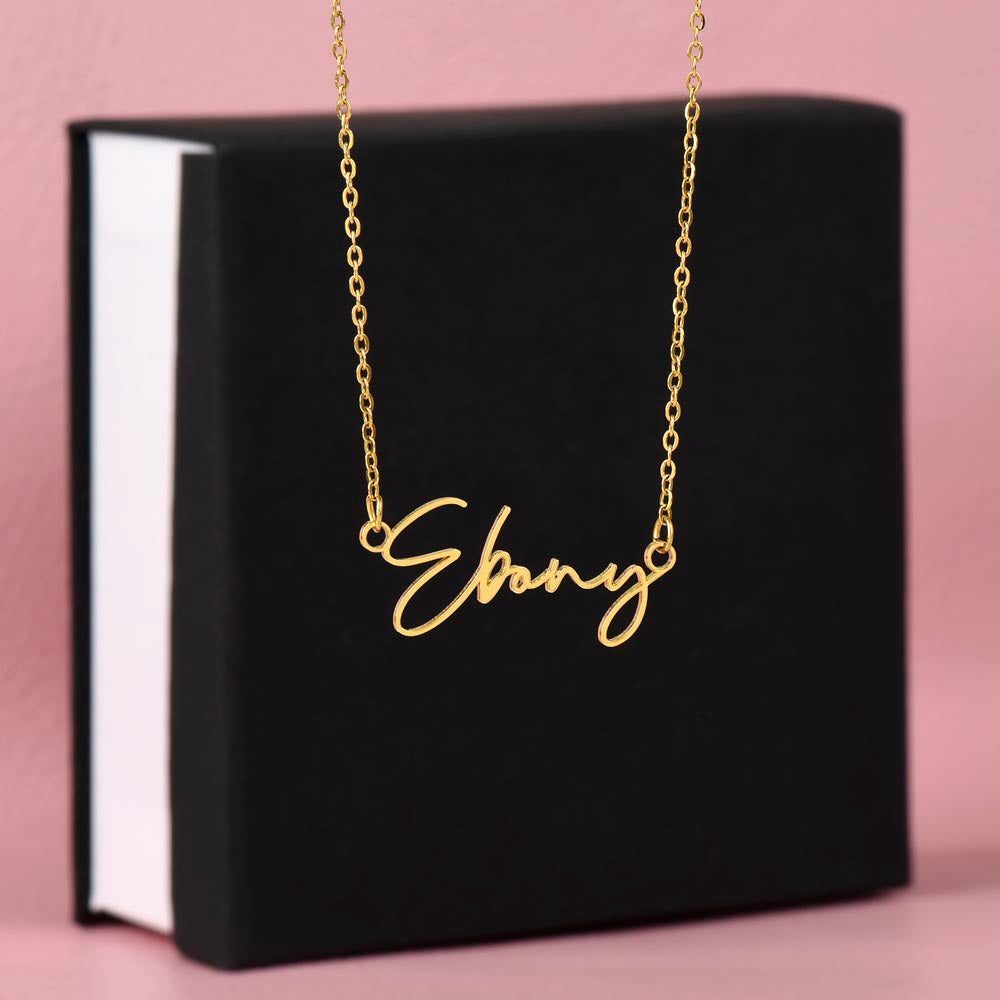 To My Daughter – Personalized Signature Name Necklace with Message Card | Gift from Mom