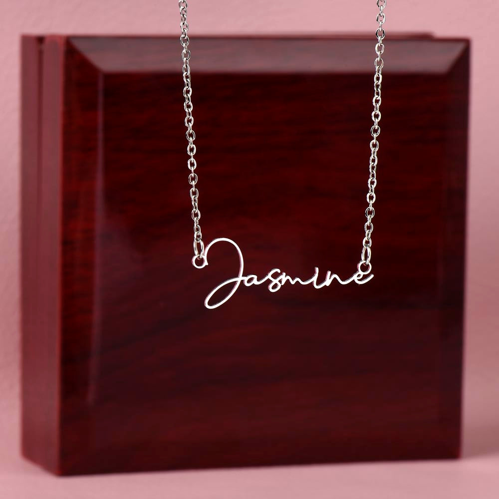 To My Daughter – Personalized Signature Name Necklace with Message Card | Gift from Mom