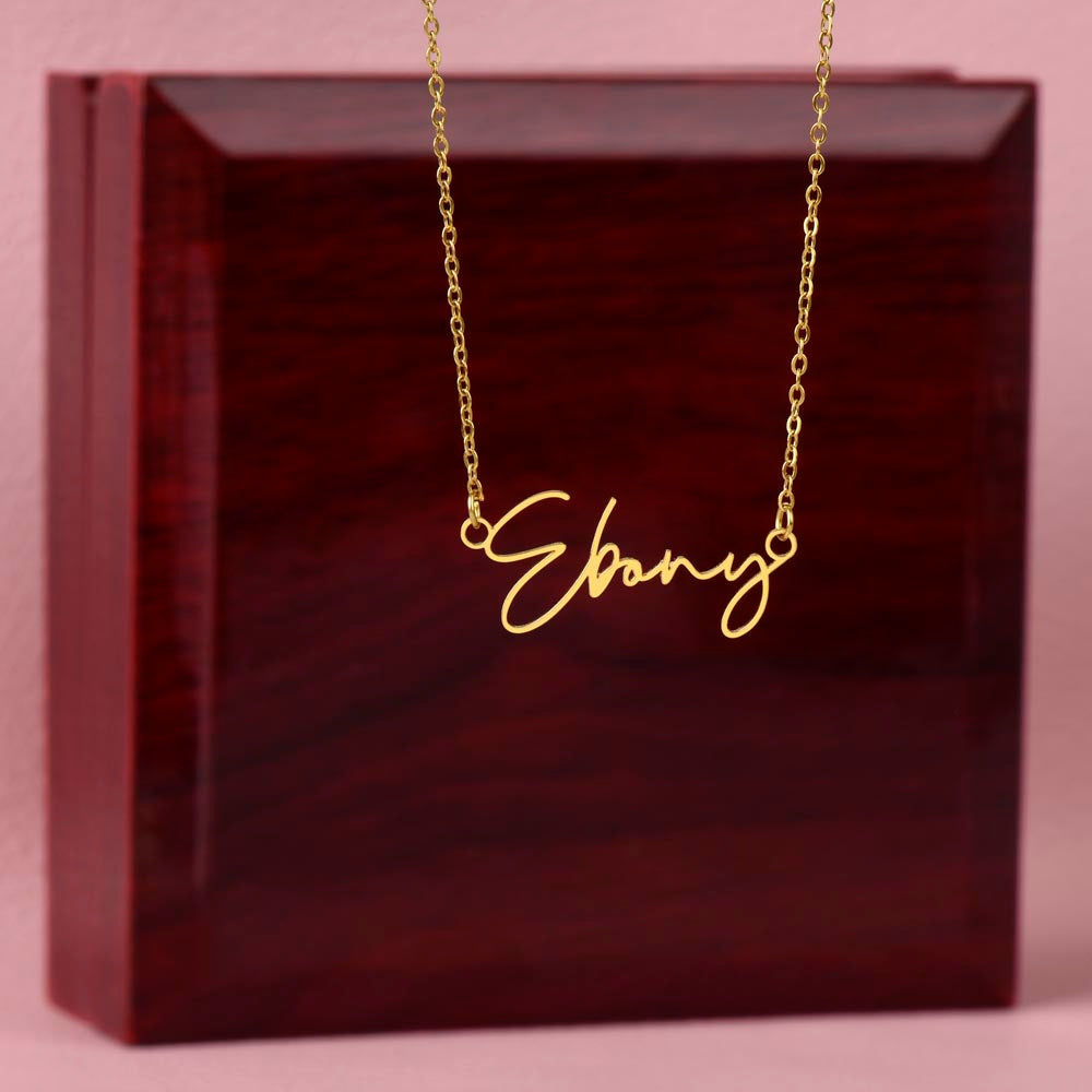 To My Daughter – Personalized Signature Name Necklace with Message Card | Gift from Mom