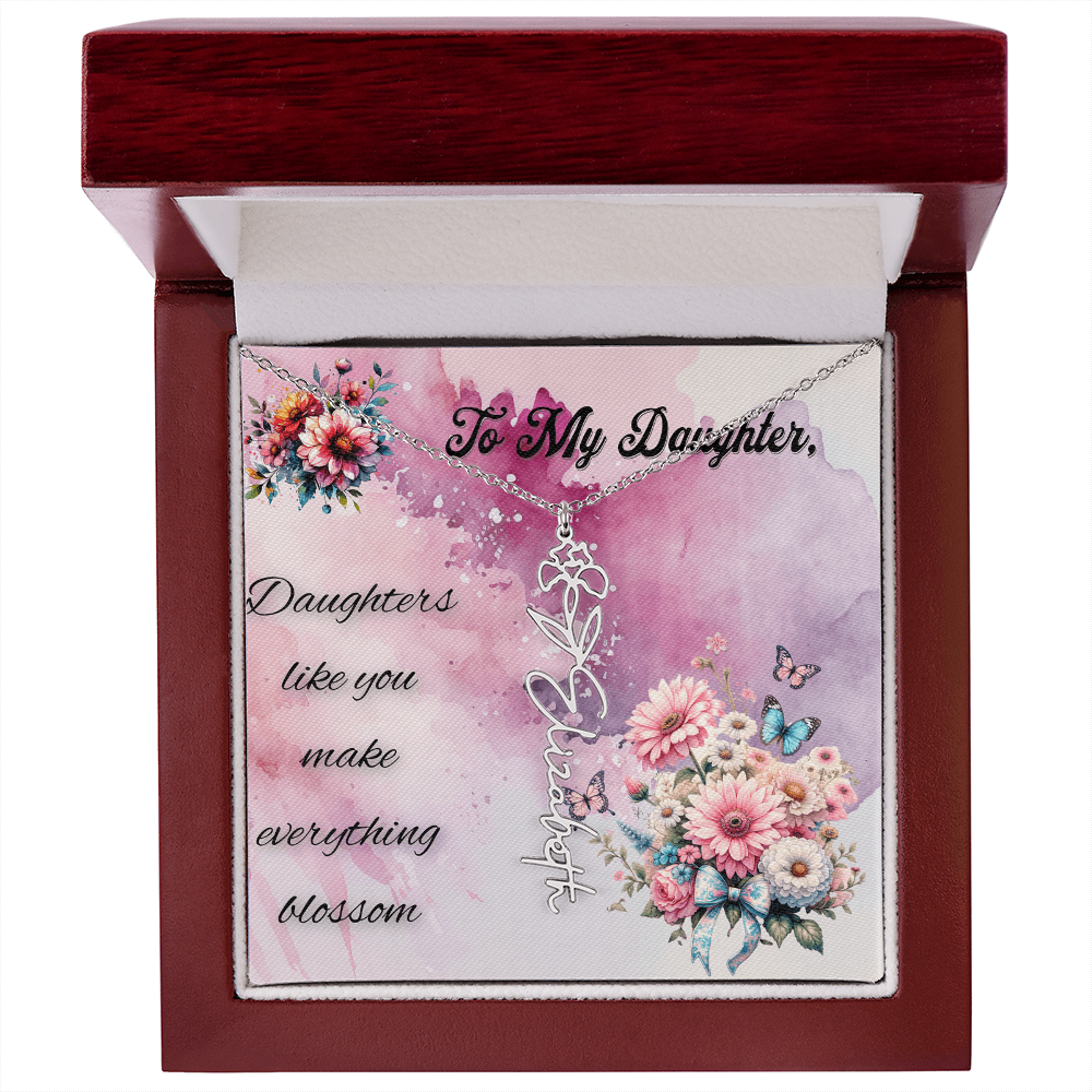 ๐ธ To My Daughter โ Personalized Floral Name Necklace ๐ธ