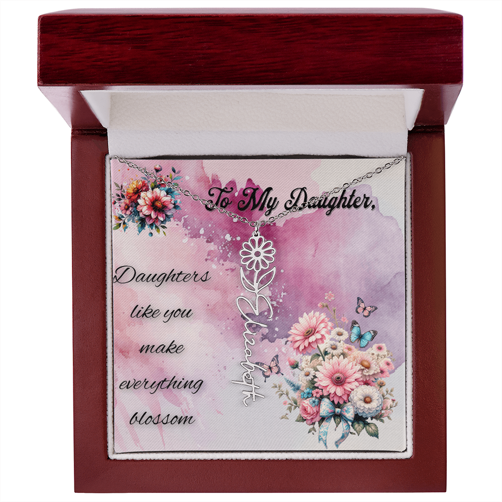 ๐ธ To My Daughter โ Personalized Floral Name Necklace ๐ธ