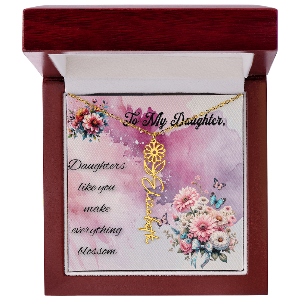 ๐ธ To My Daughter โ Personalized Floral Name Necklace ๐ธ