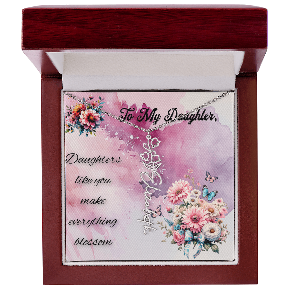 ๐ธ To My Daughter โ Personalized Floral Name Necklace ๐ธ