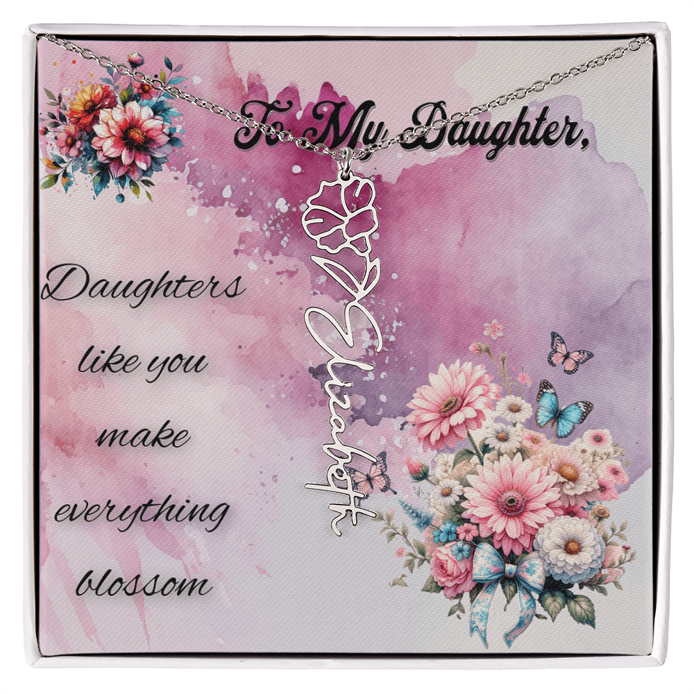 ๐ธ To My Daughter โ Personalized Floral Name Necklace ๐ธ