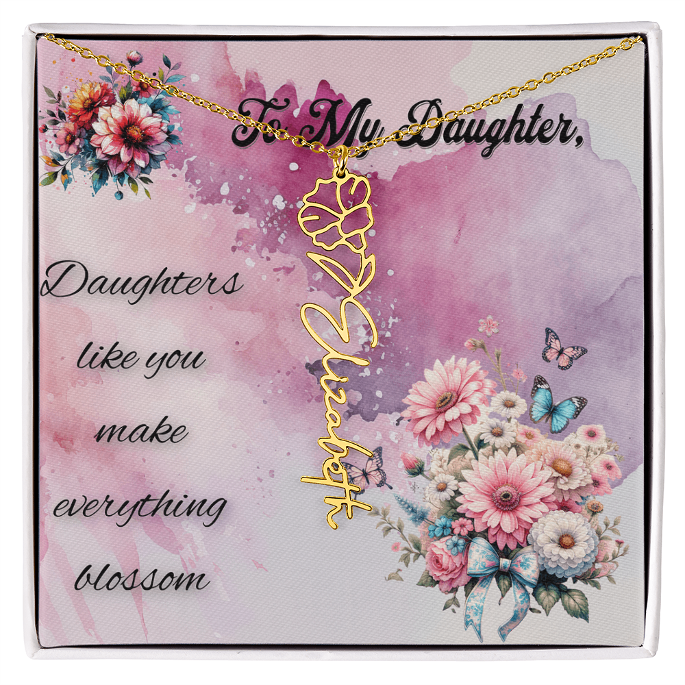 ๐ธ To My Daughter โ Personalized Floral Name Necklace ๐ธ