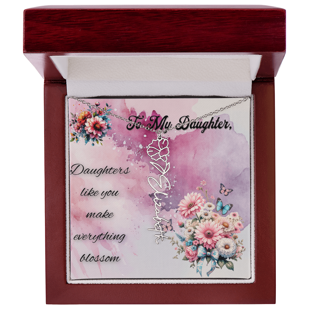 ๐ธ To My Daughter โ Personalized Floral Name Necklace ๐ธ