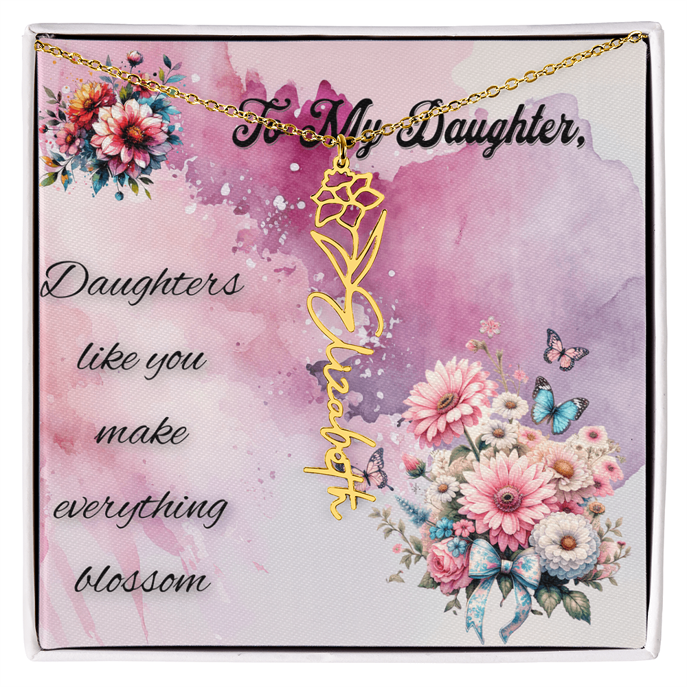 ๐ธ To My Daughter โ Personalized Floral Name Necklace ๐ธ