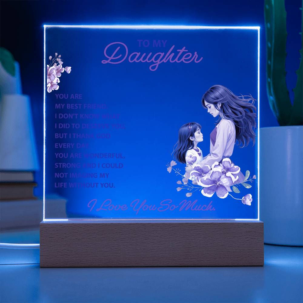 💖 To My Daughter – “You Are My Best Friend” LED Acrylic Keepsake | Light-Up Gift from Parent to Daughter
