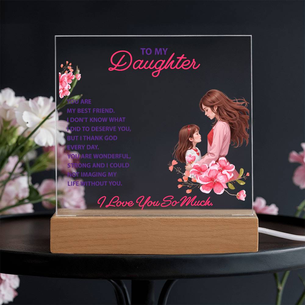 💖 To My Daughter – “You Are My Best Friend” LED Acrylic Keepsake | Light-Up Gift from Parent to Daughter