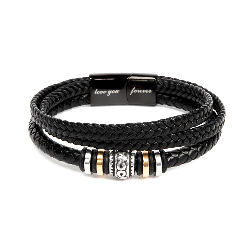 To My Husband – Men's Leather Bracelet Gift | Romantic Anniversary or Birthday Gift from Wife