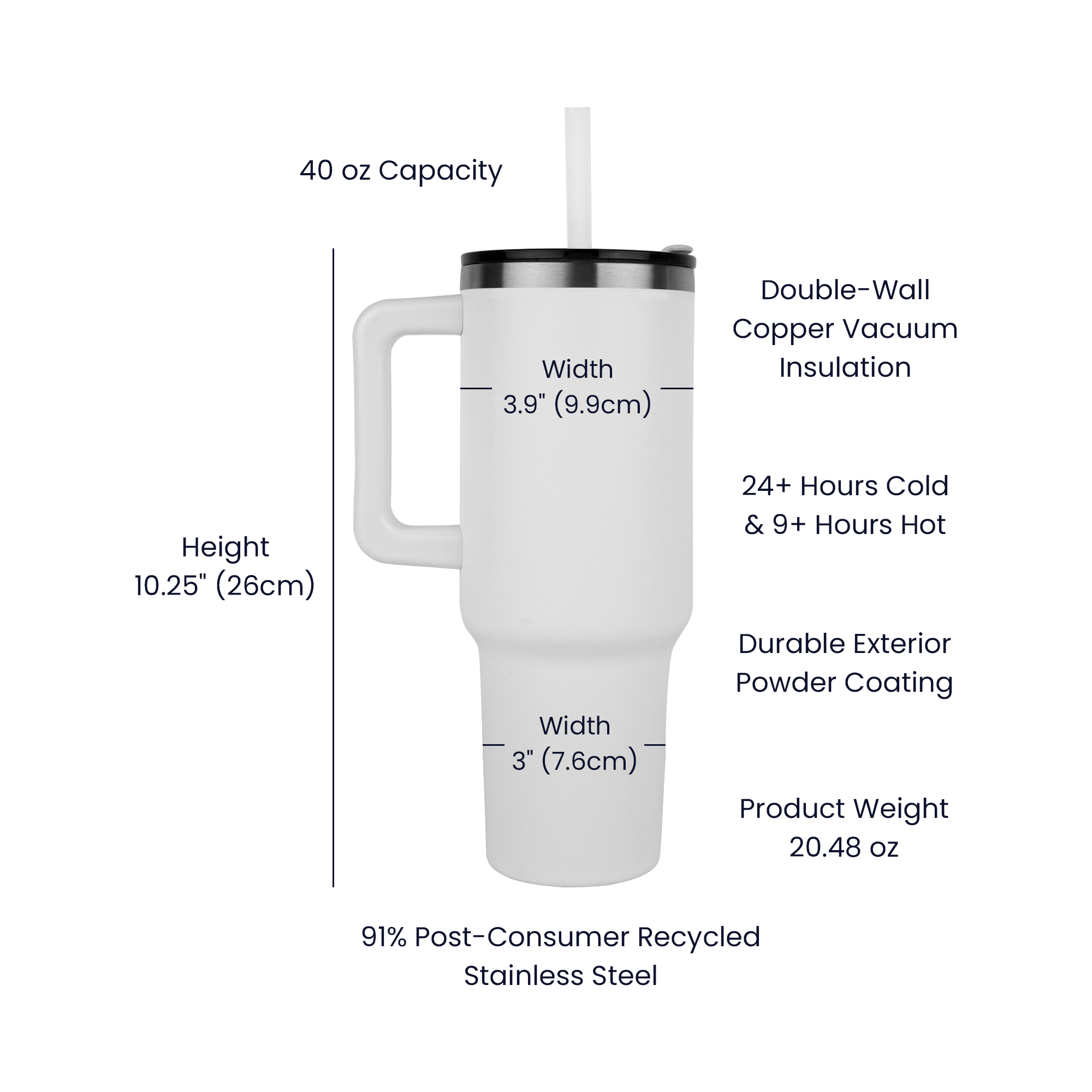 Personalized Birthday 40 oz Tumbler with Handle – Custom Name Engraved Gift for Her or Him