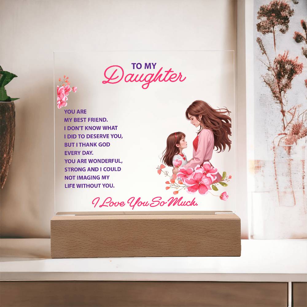 💖 To My Daughter – “You Are My Best Friend” LED Acrylic Keepsake | Light-Up Gift from Parent to Daughter