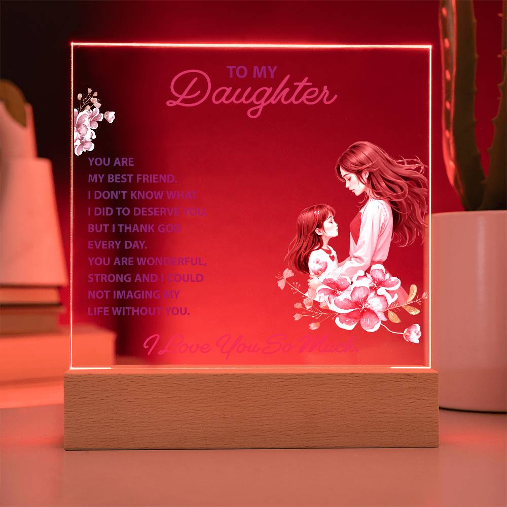 💖 To My Daughter – “You Are My Best Friend” LED Acrylic Keepsake | Light-Up Gift from Parent to Daughter