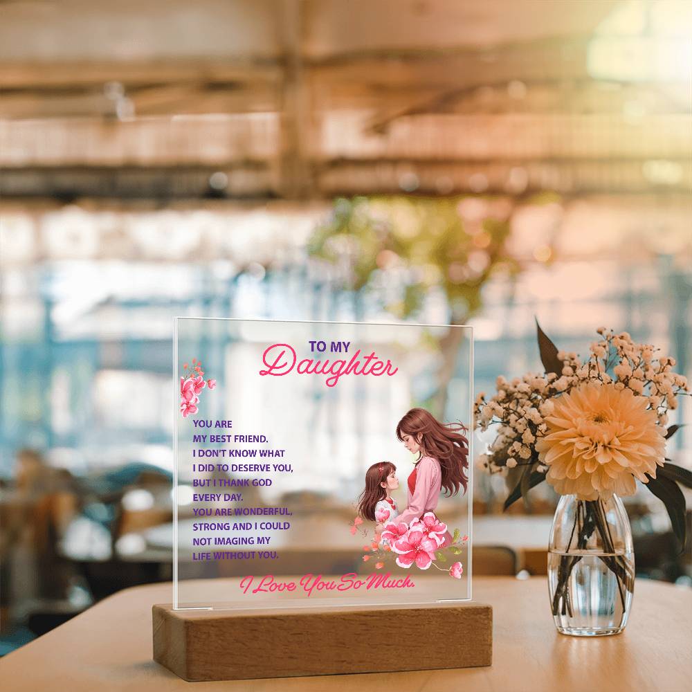 💖 To My Daughter – “You Are My Best Friend” LED Acrylic Keepsake | Light-Up Gift from Parent to Daughter