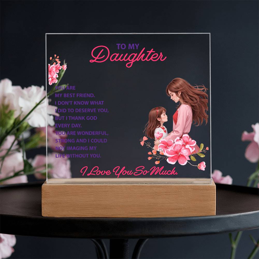 💖 To My Daughter – “You Are My Best Friend” LED Acrylic Keepsake | Light-Up Gift from Parent to Daughter
