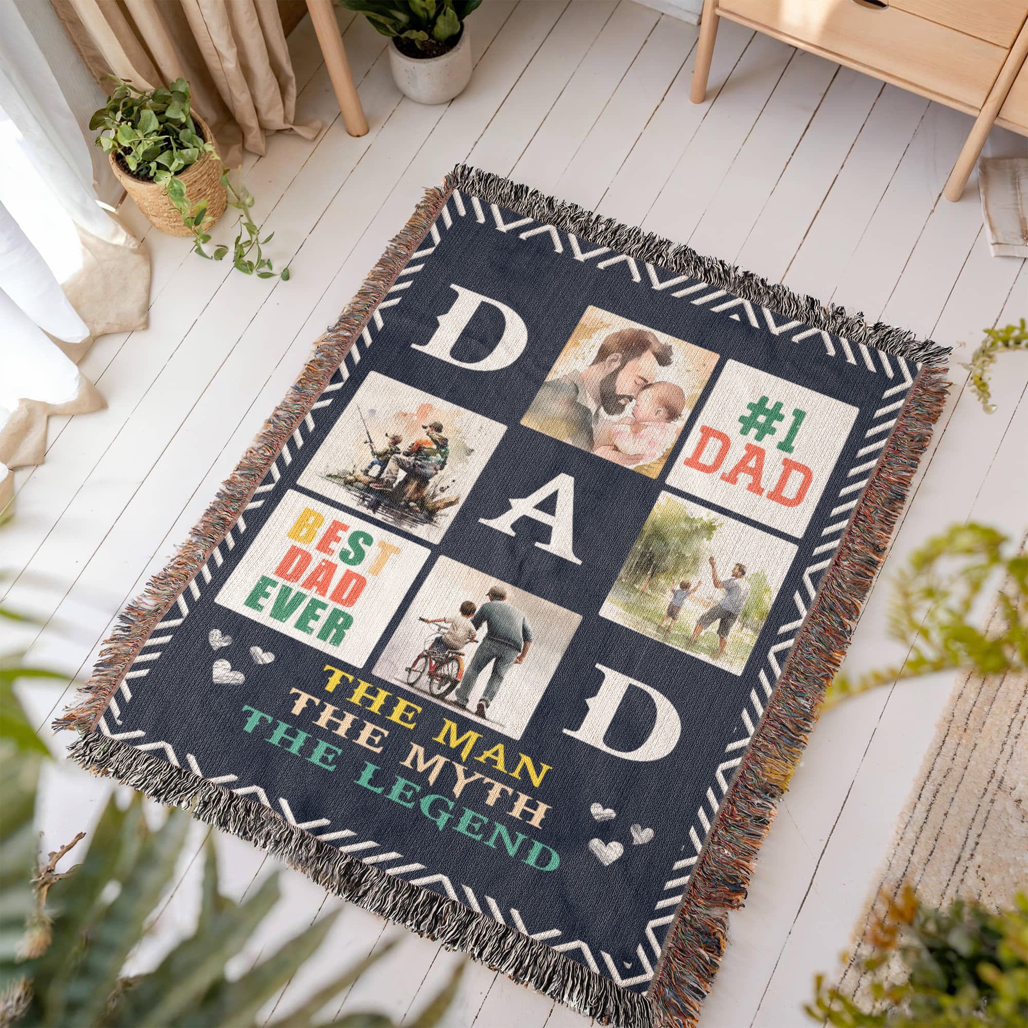 🏆 Best Dad Ever – Woven Blanket