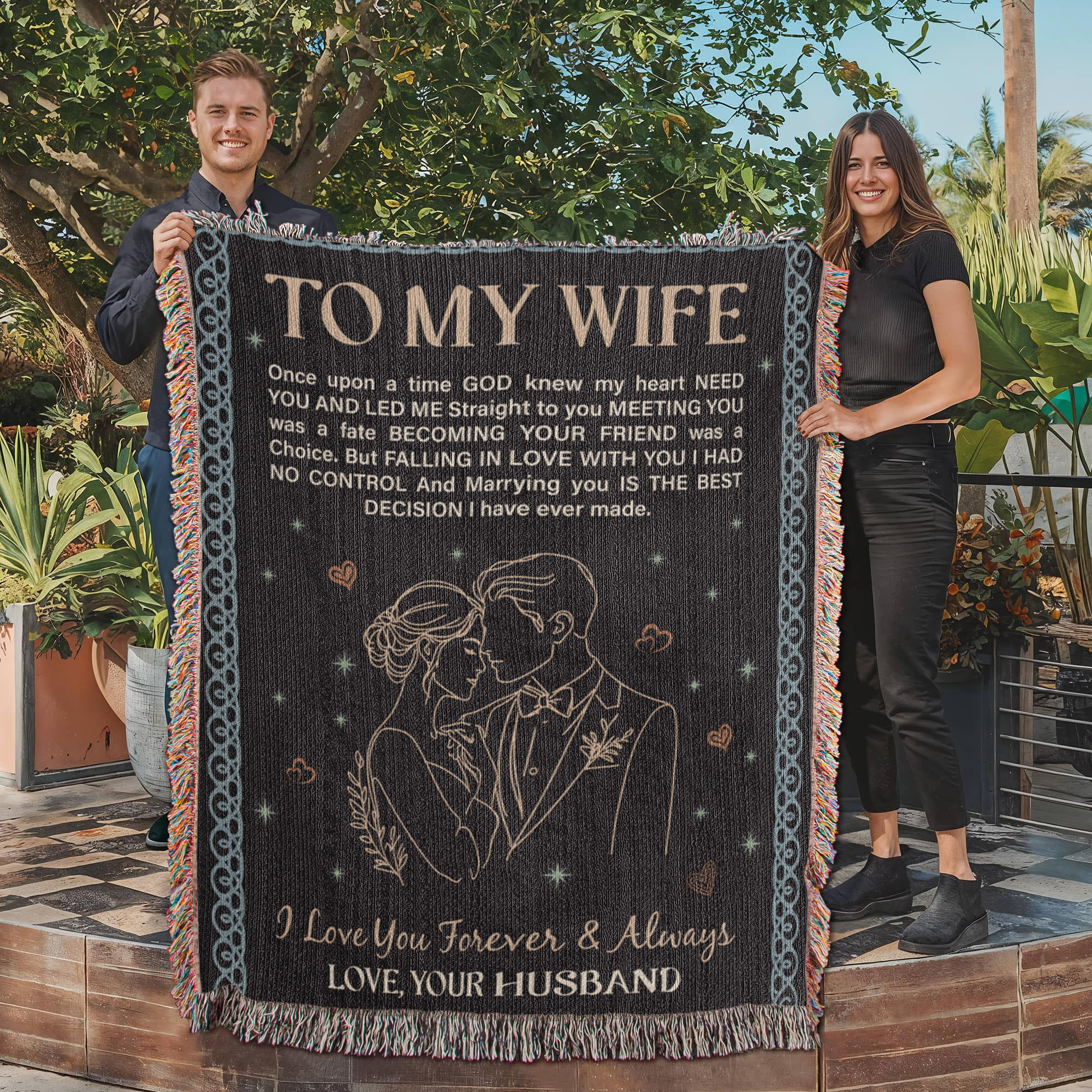 💍 To My Wife – Heirloom Woven Blanket