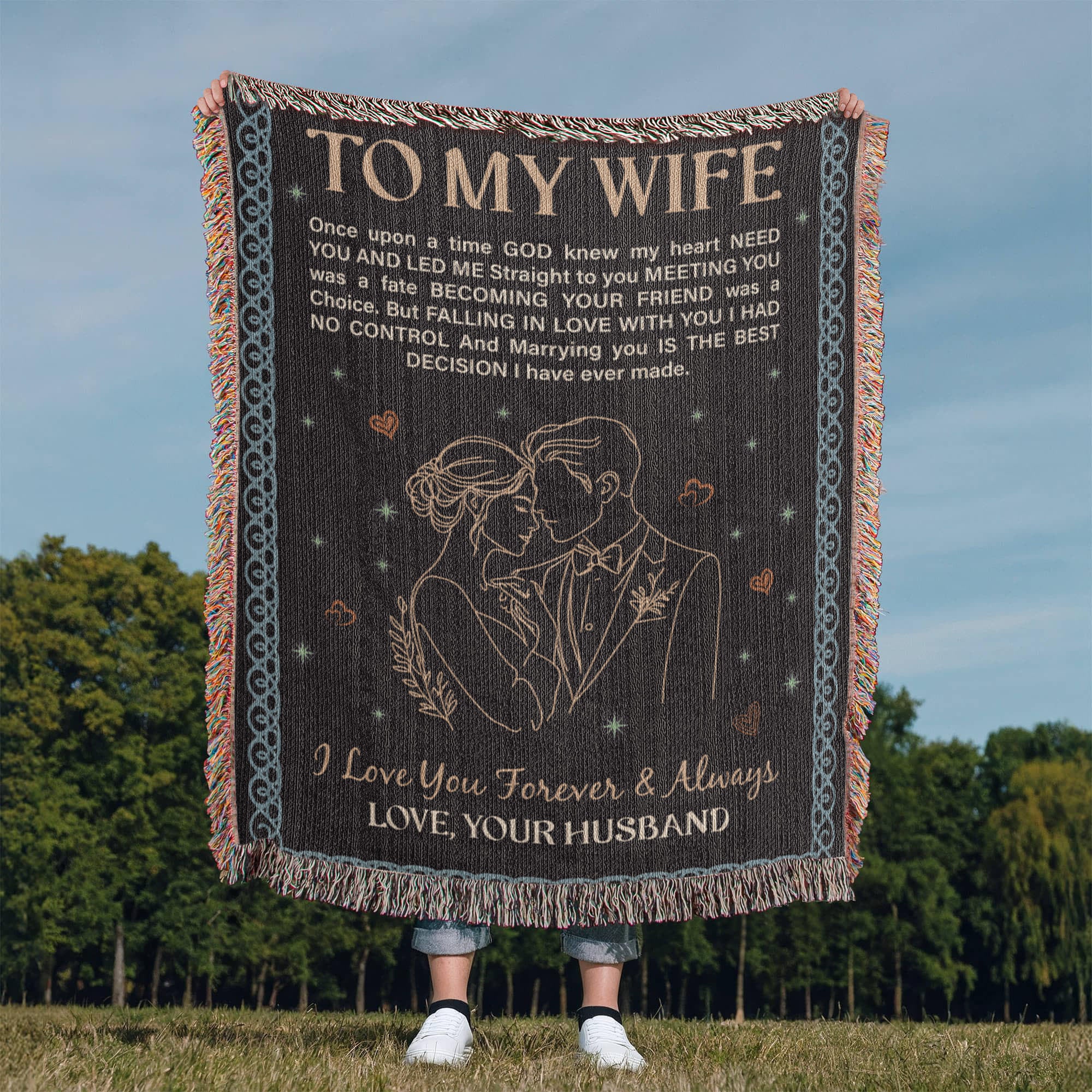 💍 To My Wife – Heirloom Woven Blanket