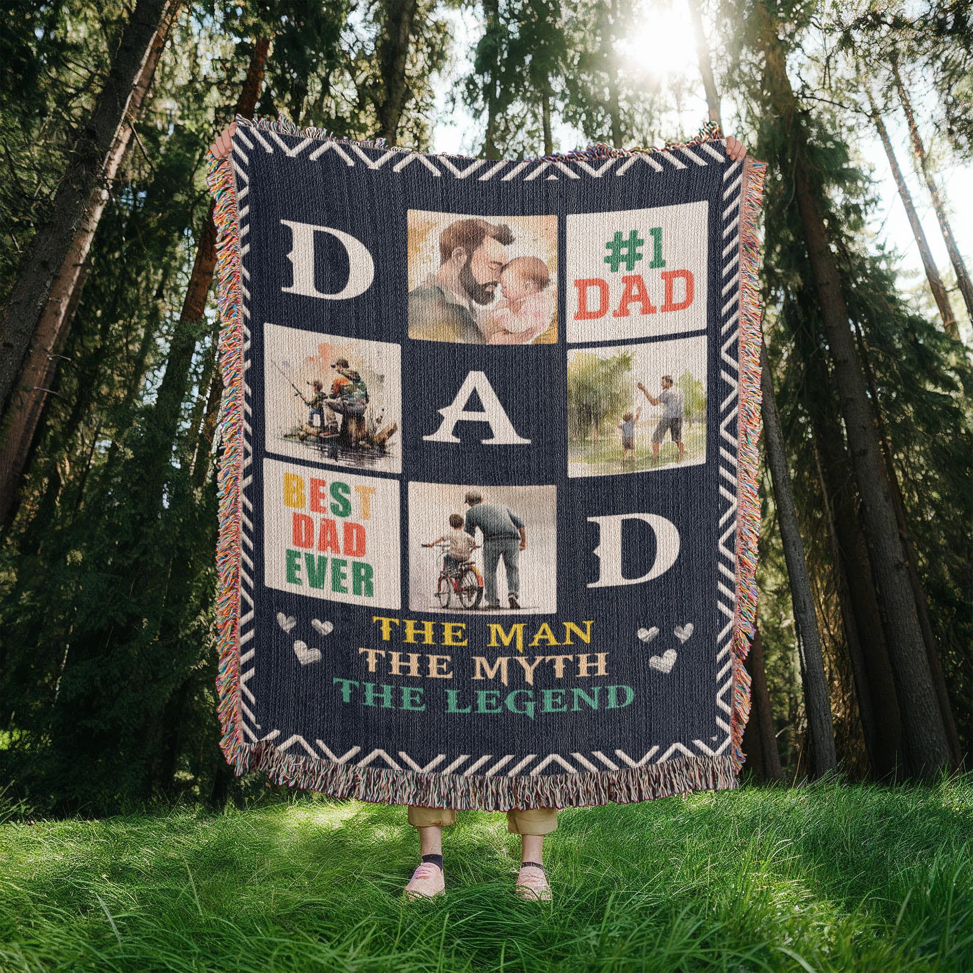 🏆 Best Dad Ever – Woven Blanket