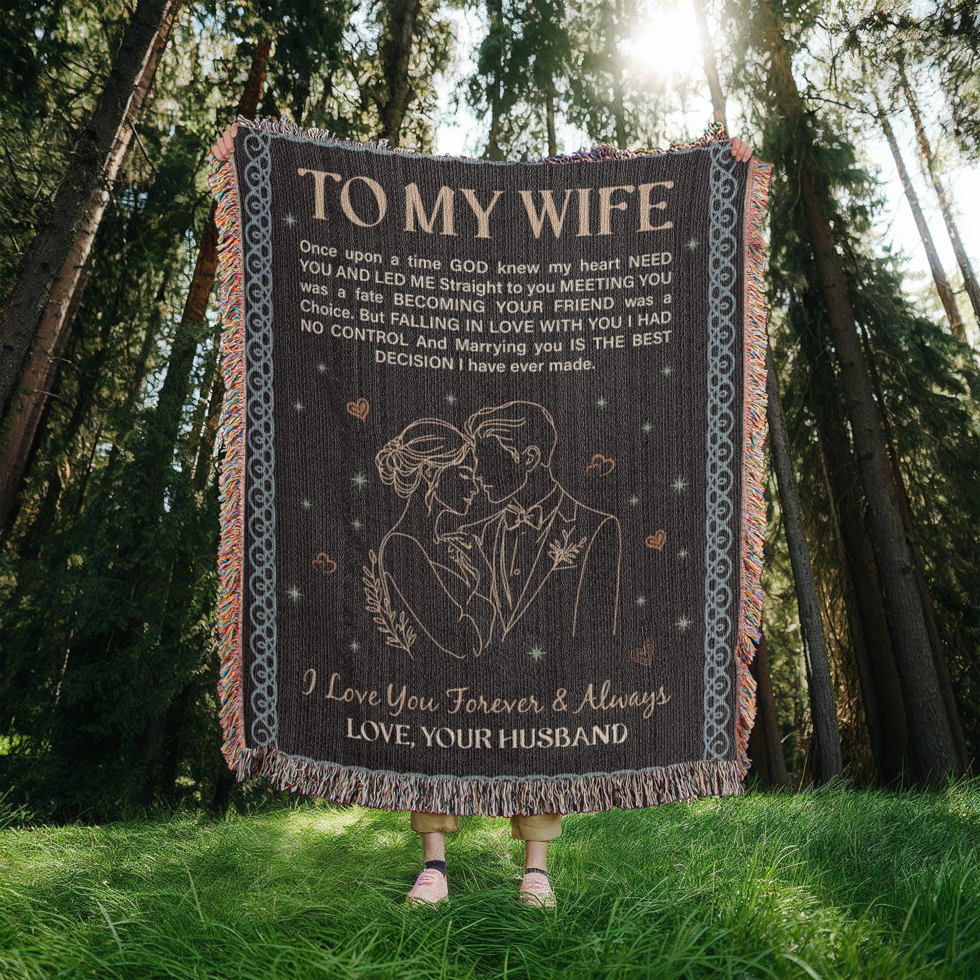 💍 To My Wife – Heirloom Woven Blanket