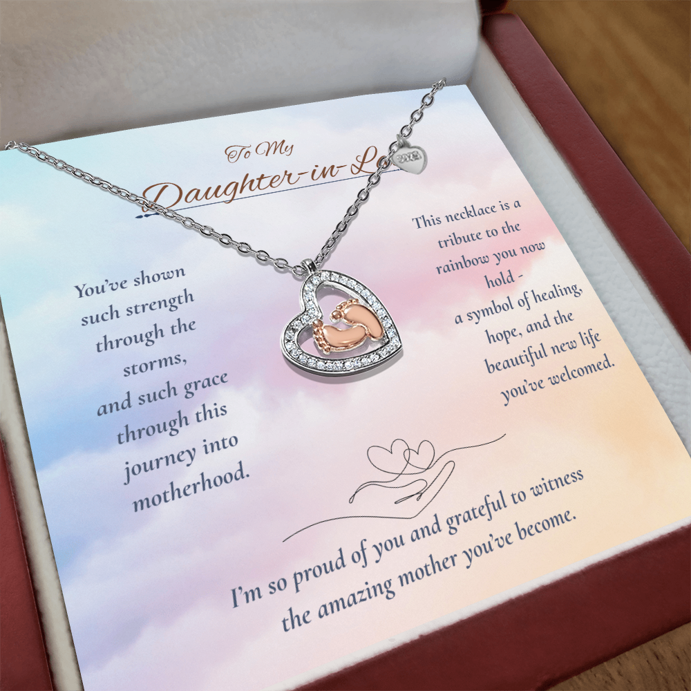 To My Daughter-in-Law – Rainbow Baby Necklace – Gift for Baby after Pregnancy Loss