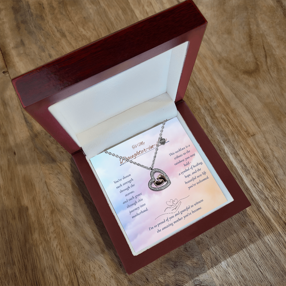 To My Daughter-in-Law – Rainbow Baby Necklace – Gift for Baby after Pregnancy Loss