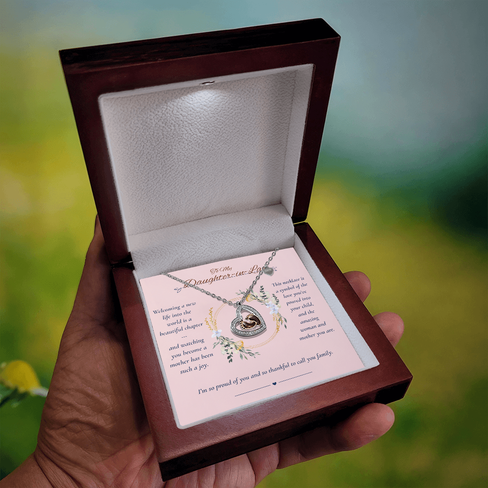 To My Daughter-in-Law – Baby Feet Heart Necklace – New Baby Gift from Mother-in-Law