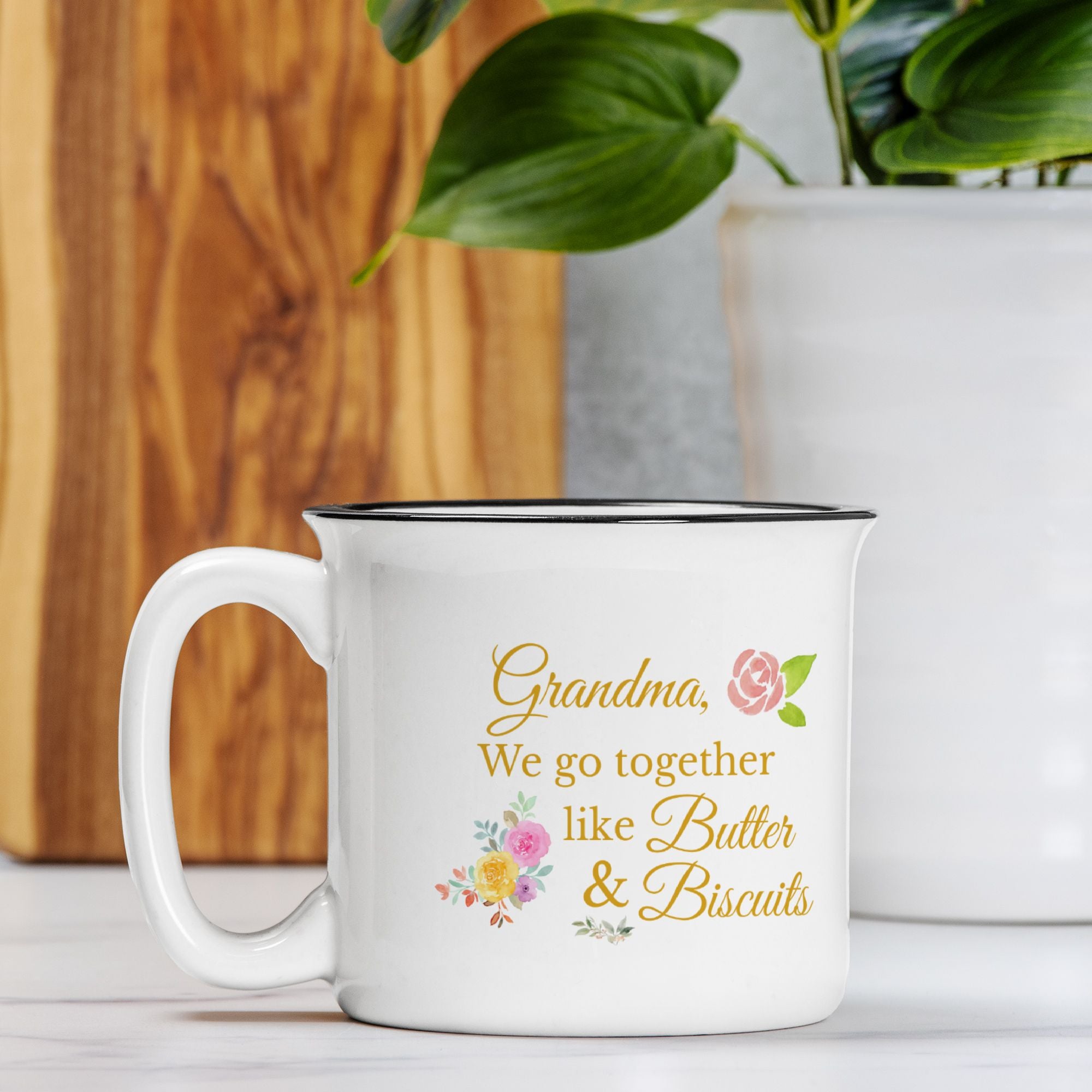 Grandma Mug – “We Go Together Like Butter & Biscuits” Southern-Style Ceramic Mug Gift for Grandma