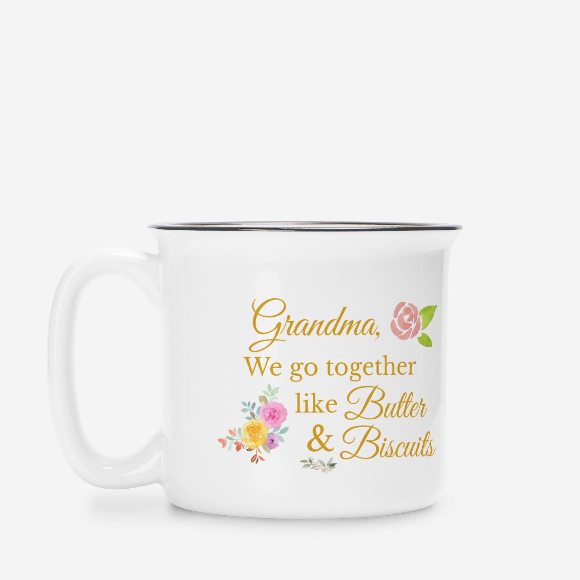 Grandma Mug – “We Go Together Like Butter & Biscuits” Southern-Style Ceramic Mug Gift for Grandma