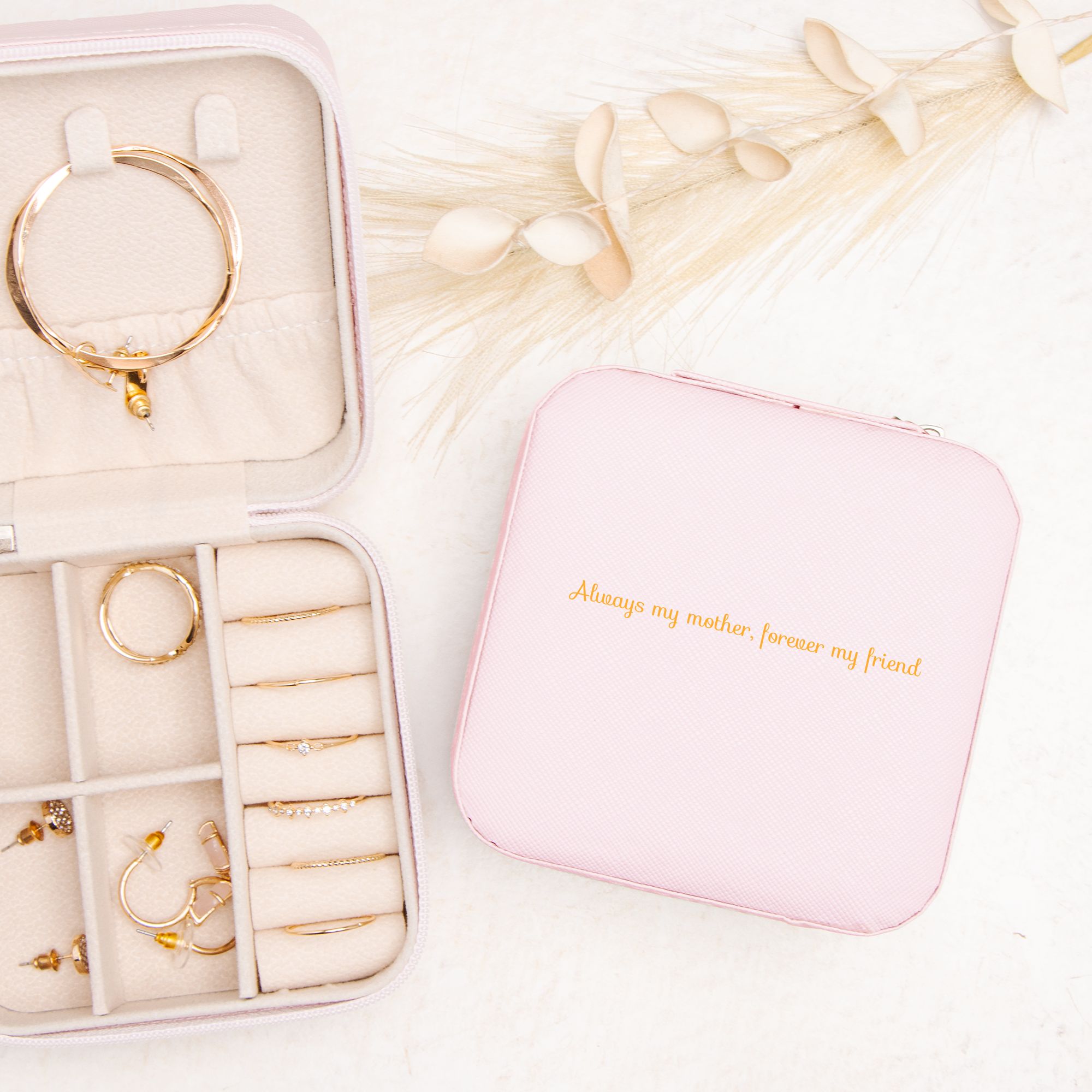 🌸 To My Mother – Jewelry Travel Case | “Always My Mother, Forever My Friend” Keepsake Gift