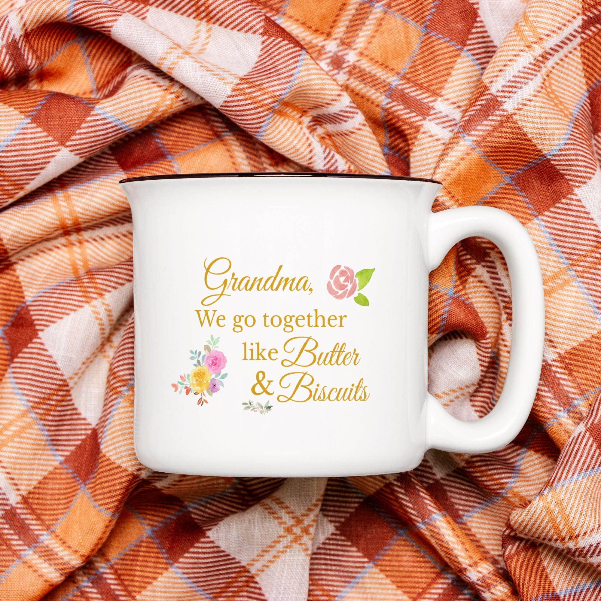 Grandma Mug – “We Go Together Like Butter & Biscuits” Southern-Style Ceramic Mug Gift for Grandma