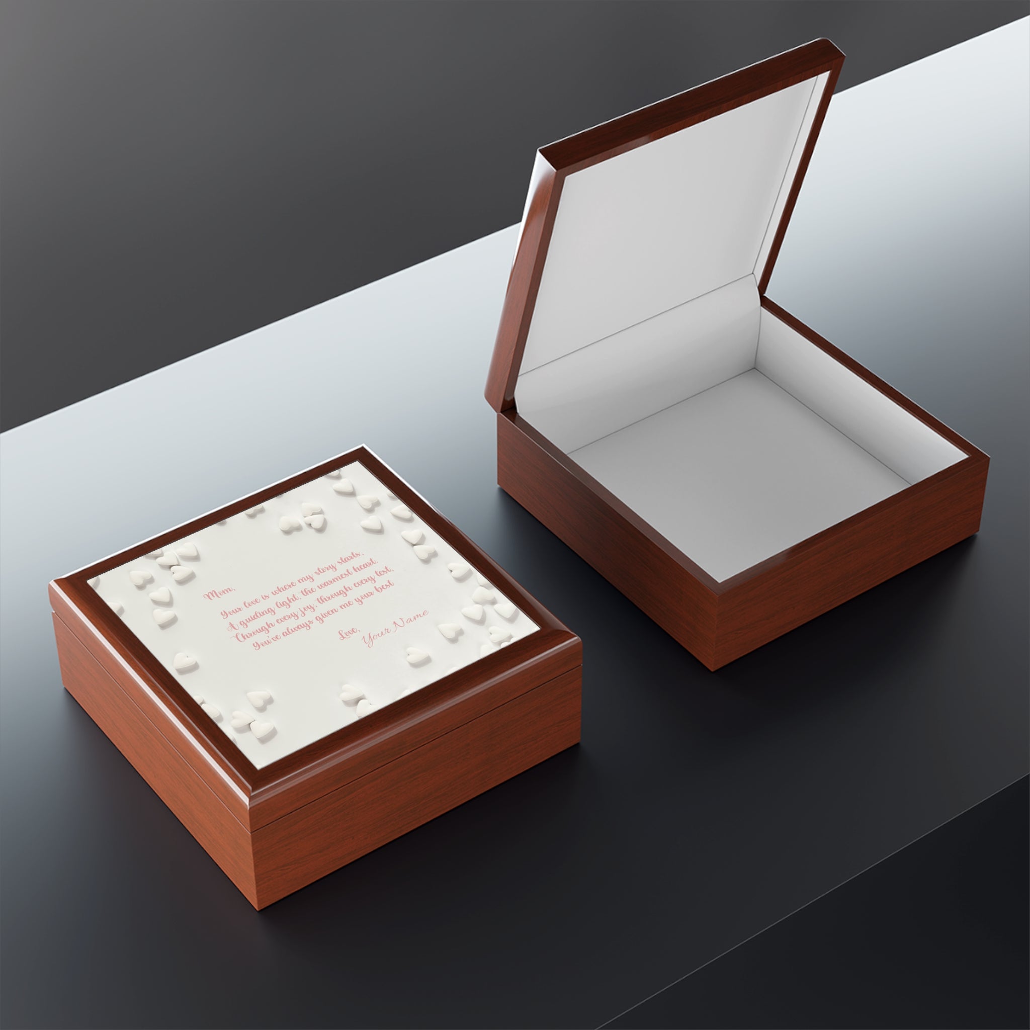 Personalized Signature Touching Poem for Mom Jewelry Box- Heartfelt Gift sure to impress