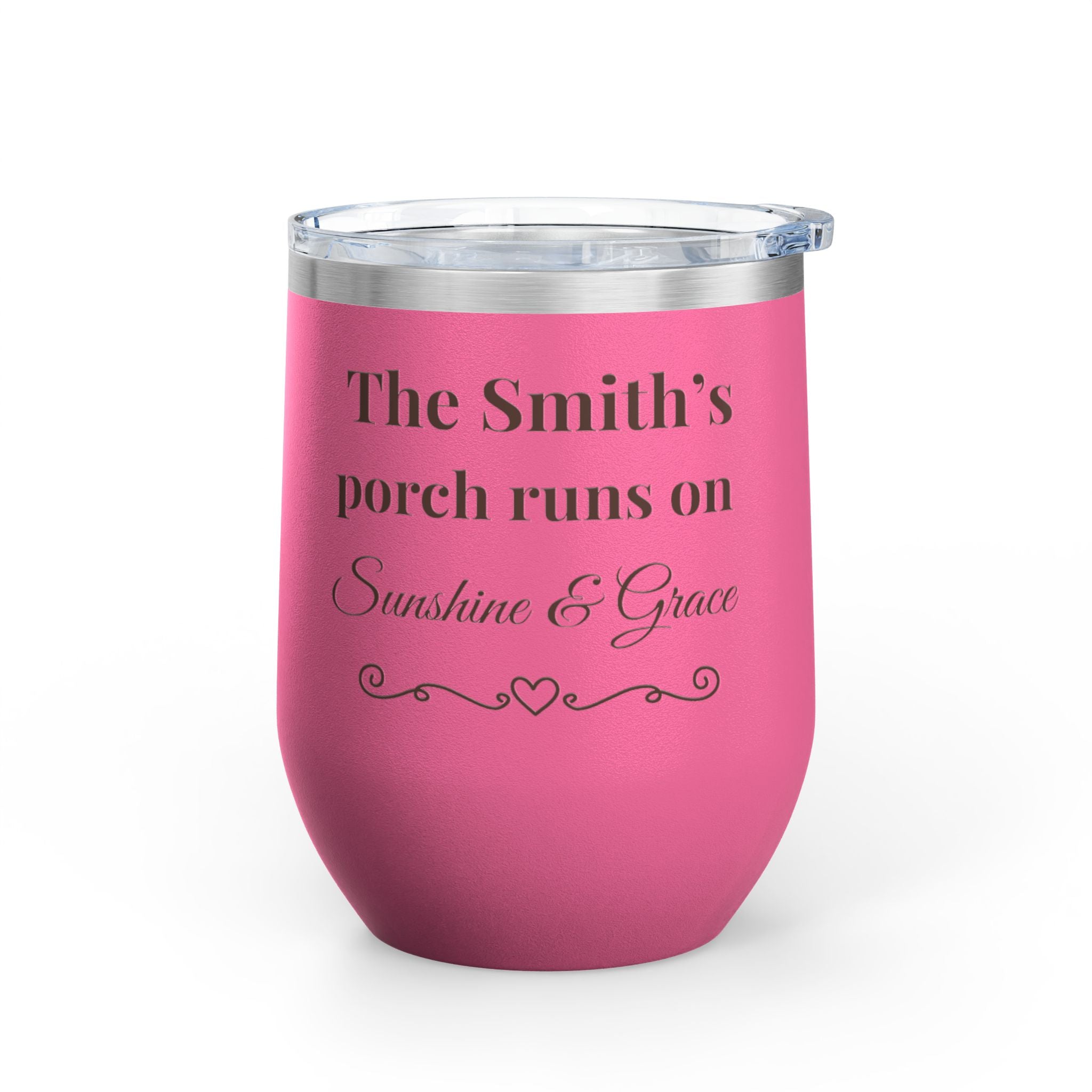 🫶 Personalized “Sunshine & Grace” Porch Tumbler – 12oz Insulated Stainless Steel Cup