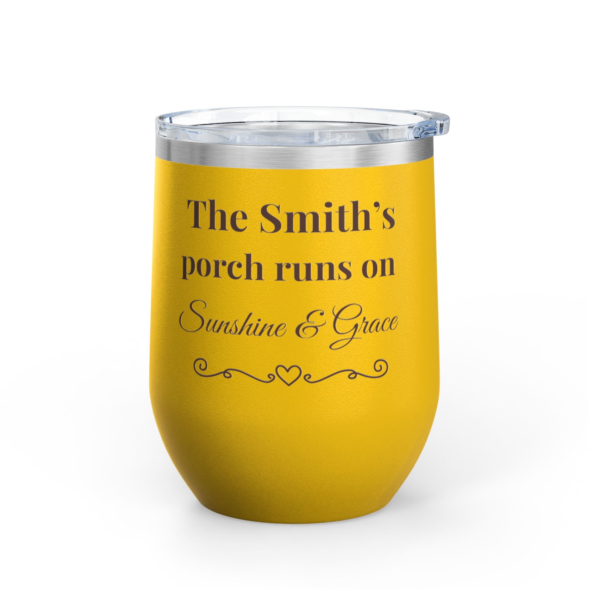 🫶 Personalized “Sunshine & Grace” Porch Tumbler – 12oz Insulated Stainless Steel Cup