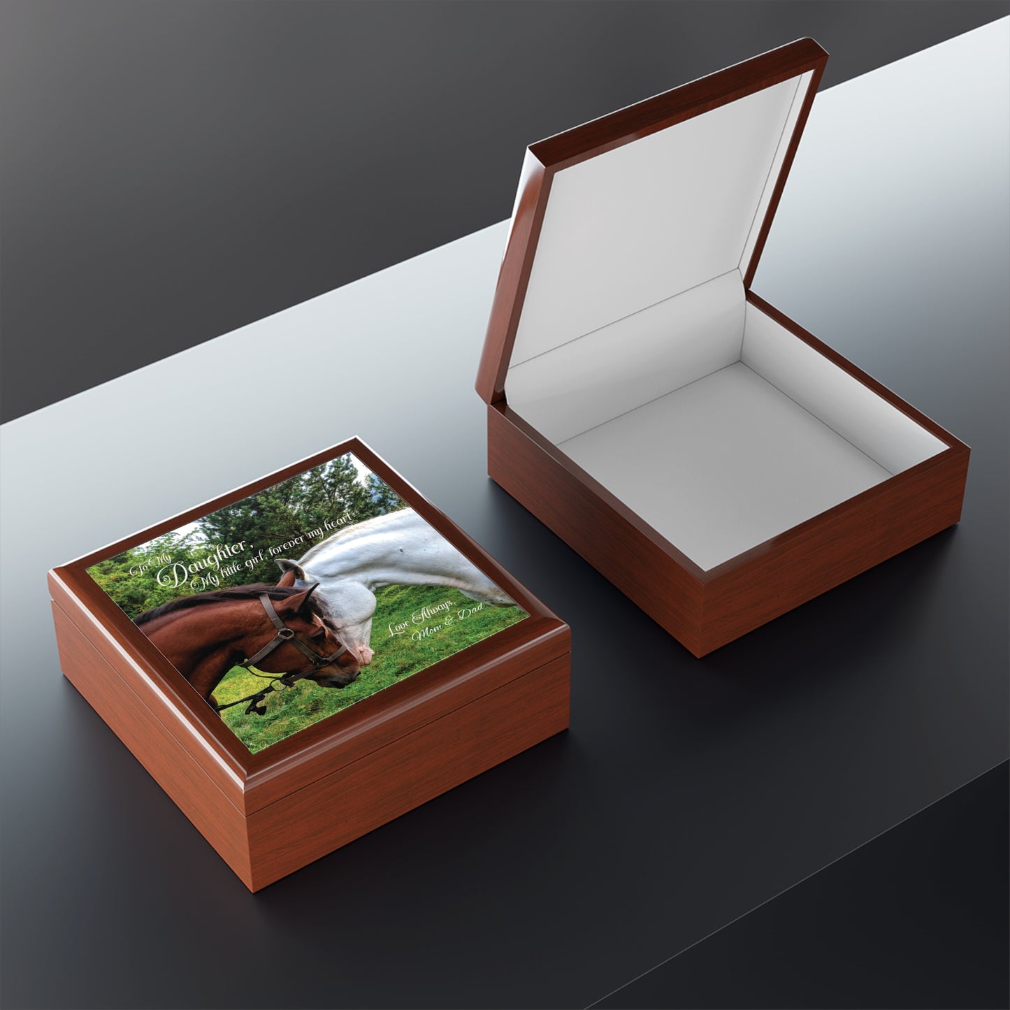 To My Daughter Horse Themed Jewelry Box
