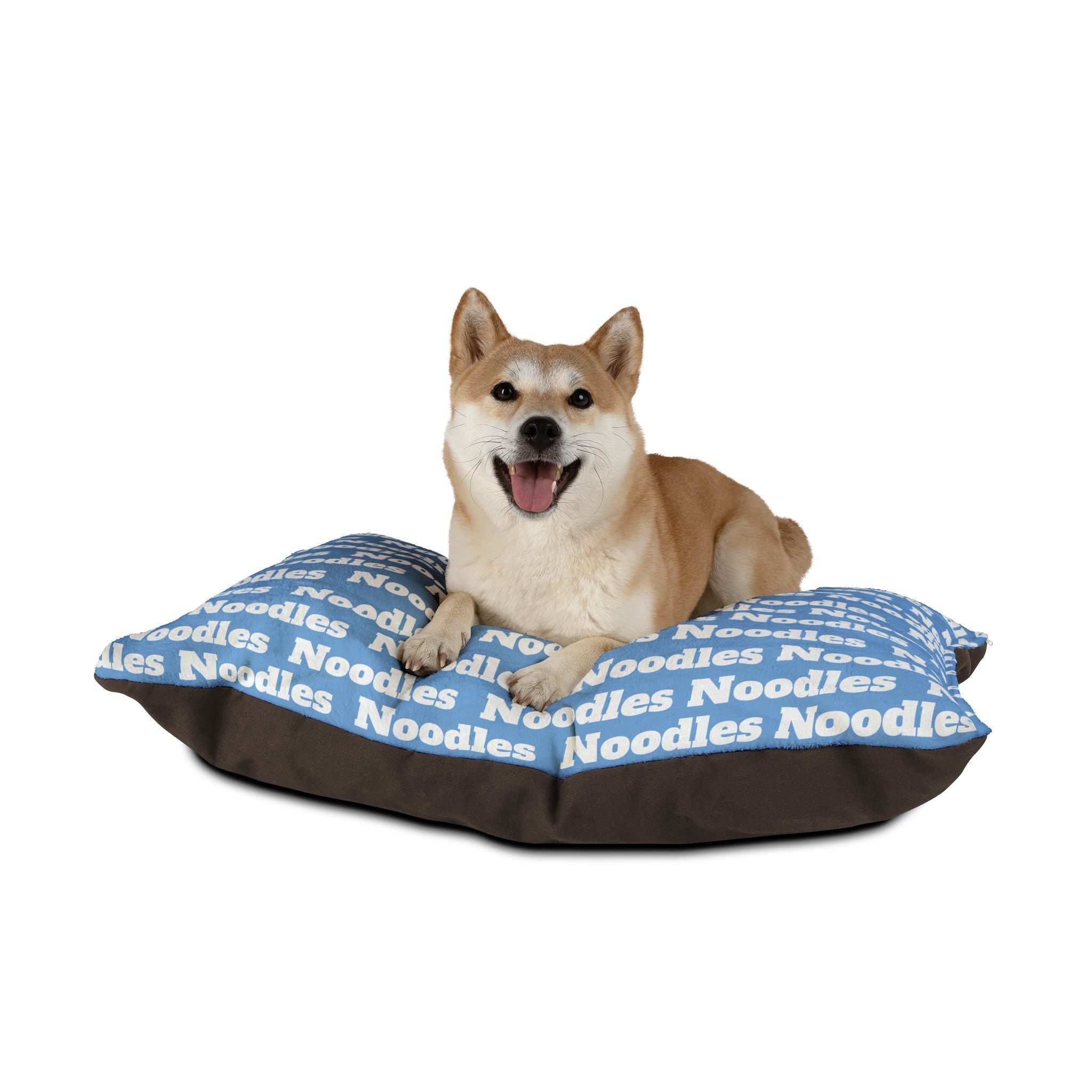 Personalized Pet Name Bed – Light Blue Washable Dog or Cat Pillow with Custom Name