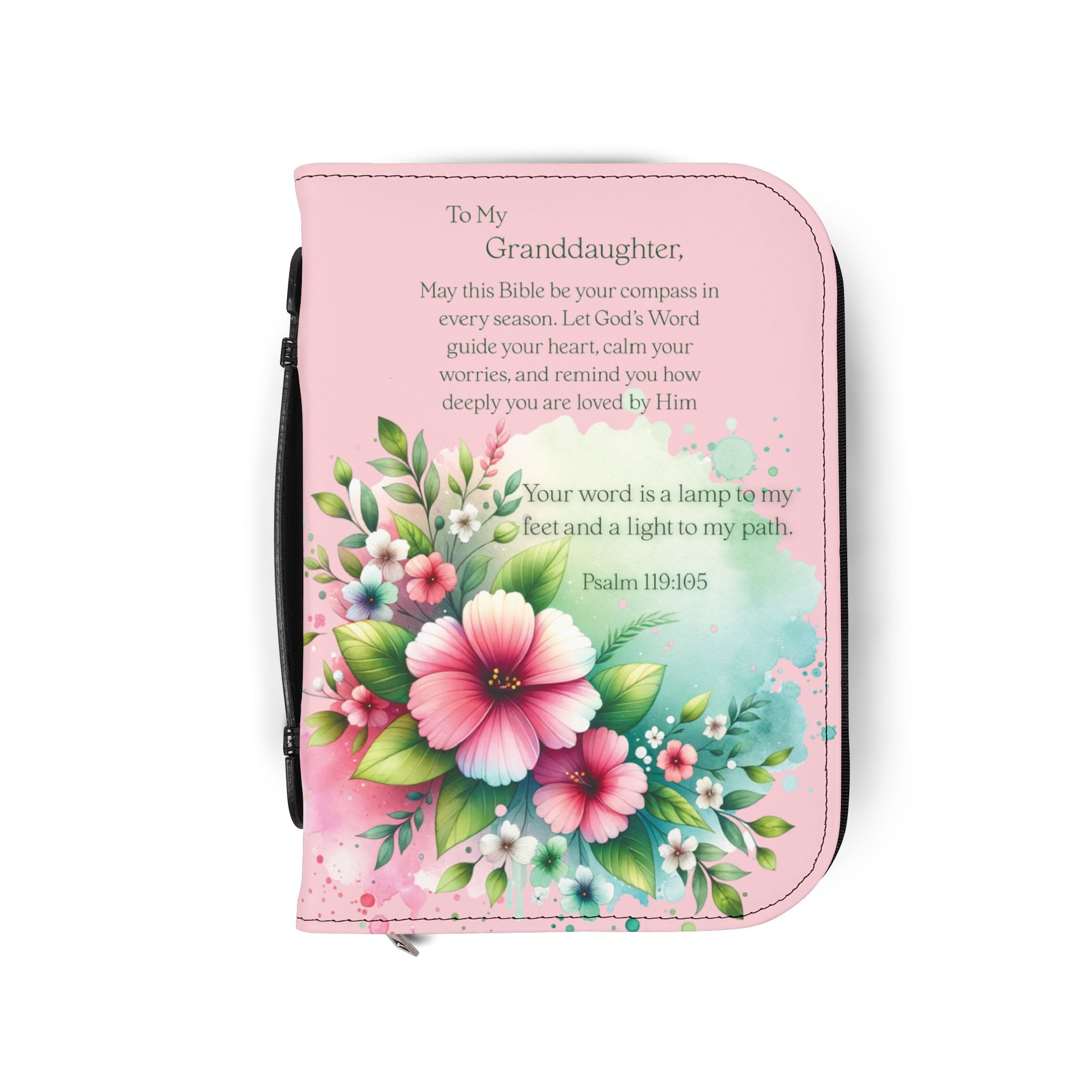 To My Granddaughter Floral Bible Cover for- Inspirational Quotes - Gifts for Christian Women